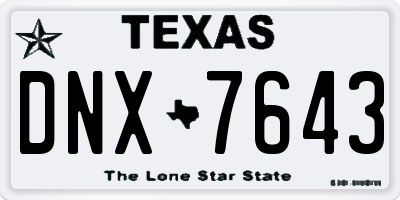 TX license plate DNX7643
