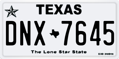 TX license plate DNX7645