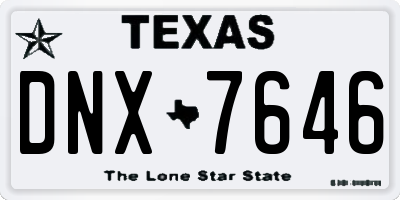 TX license plate DNX7646