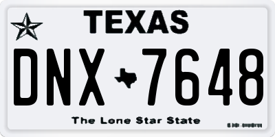 TX license plate DNX7648