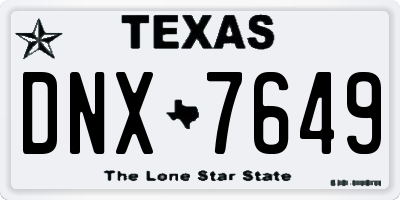 TX license plate DNX7649