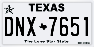 TX license plate DNX7651