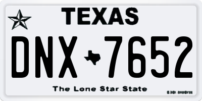 TX license plate DNX7652