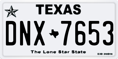 TX license plate DNX7653