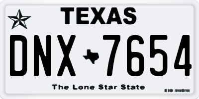 TX license plate DNX7654