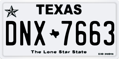 TX license plate DNX7663