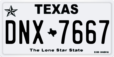 TX license plate DNX7667