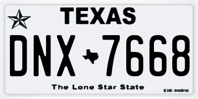 TX license plate DNX7668