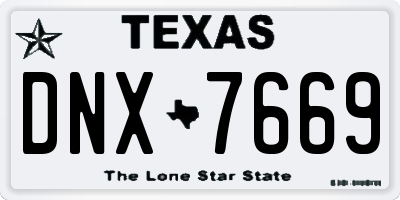 TX license plate DNX7669