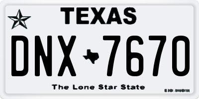 TX license plate DNX7670