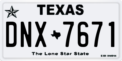TX license plate DNX7671