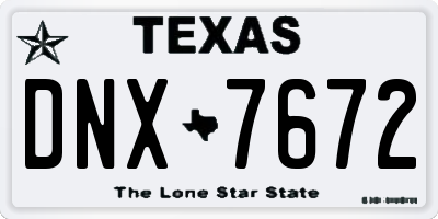 TX license plate DNX7672