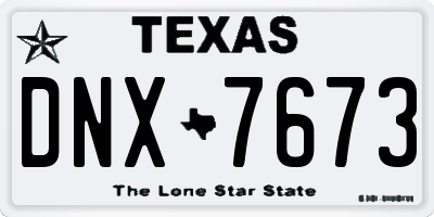 TX license plate DNX7673