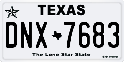 TX license plate DNX7683
