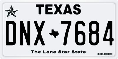 TX license plate DNX7684