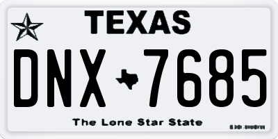 TX license plate DNX7685
