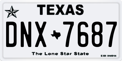 TX license plate DNX7687