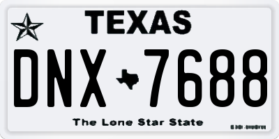 TX license plate DNX7688
