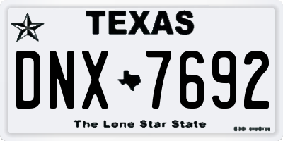 TX license plate DNX7692