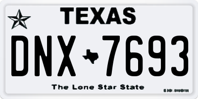 TX license plate DNX7693