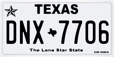 TX license plate DNX7706