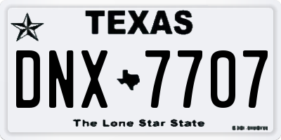 TX license plate DNX7707