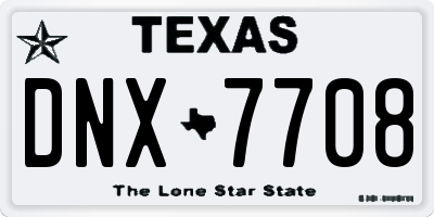 TX license plate DNX7708
