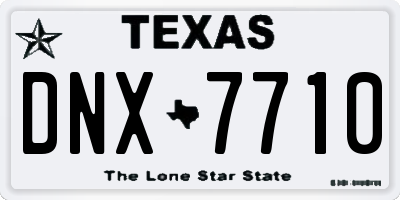 TX license plate DNX7710