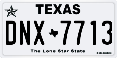TX license plate DNX7713