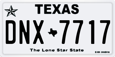 TX license plate DNX7717