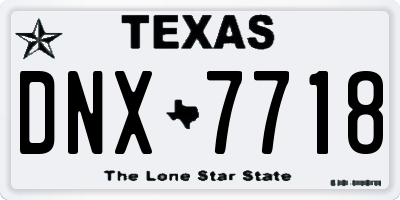 TX license plate DNX7718