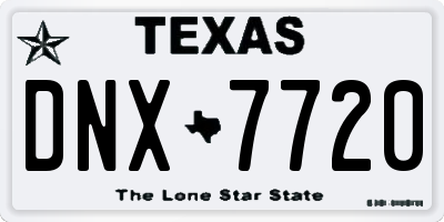 TX license plate DNX7720