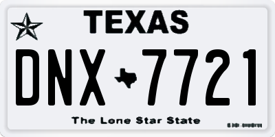 TX license plate DNX7721