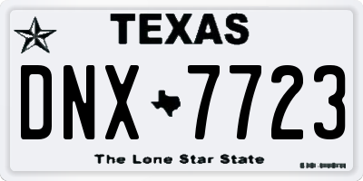 TX license plate DNX7723