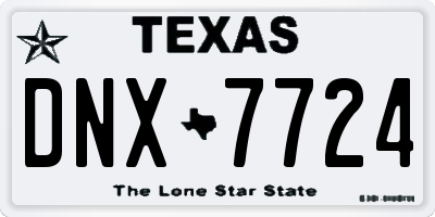 TX license plate DNX7724