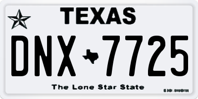 TX license plate DNX7725
