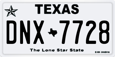 TX license plate DNX7728