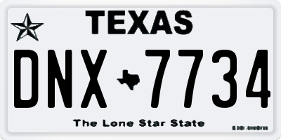 TX license plate DNX7734