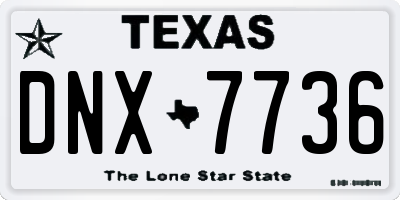 TX license plate DNX7736