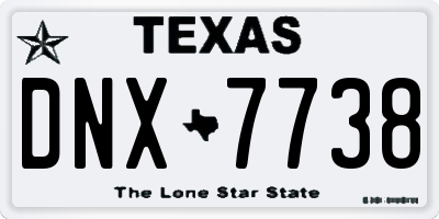 TX license plate DNX7738