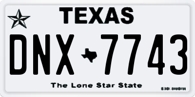 TX license plate DNX7743
