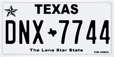 TX license plate DNX7744
