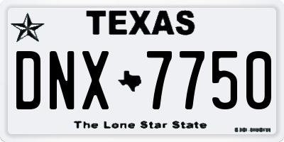 TX license plate DNX7750