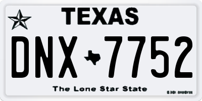 TX license plate DNX7752