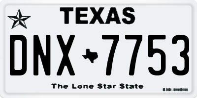 TX license plate DNX7753