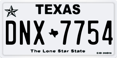 TX license plate DNX7754