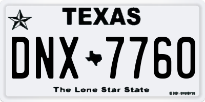 TX license plate DNX7760