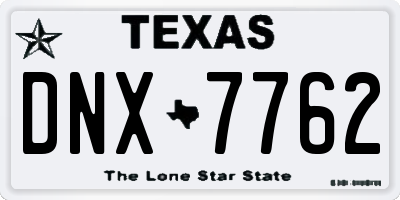 TX license plate DNX7762