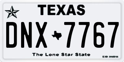 TX license plate DNX7767