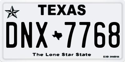 TX license plate DNX7768